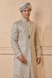 Ivory All Over Embroidered Sherwani